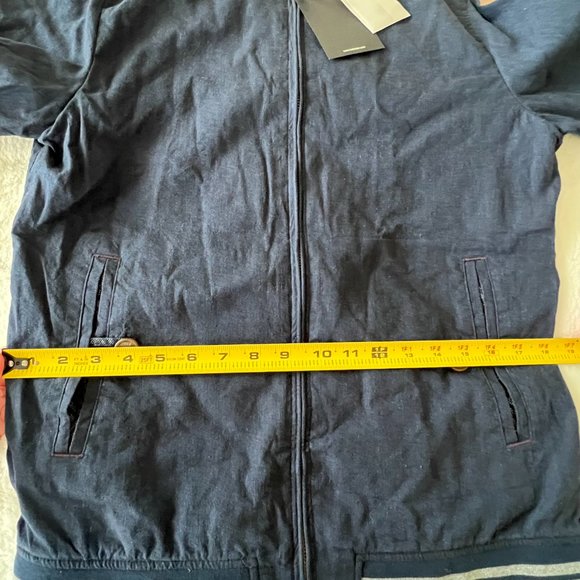 Ted Baker New York mens navy blue bomber jacket size 2 nwt - Picture 10 of 15